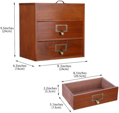Small Wooden Drawers Wooden Box with Drawer Brown - Image 3