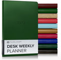 Gallery Leather Desk Weekly Planner 2026-2027 Freeport Metallic Hunter by GalleryLeather