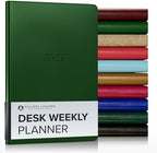 Gallery Leather Desk Weekly Planner 2026-2027 Freeport Metallic Hunter by GalleryLeather