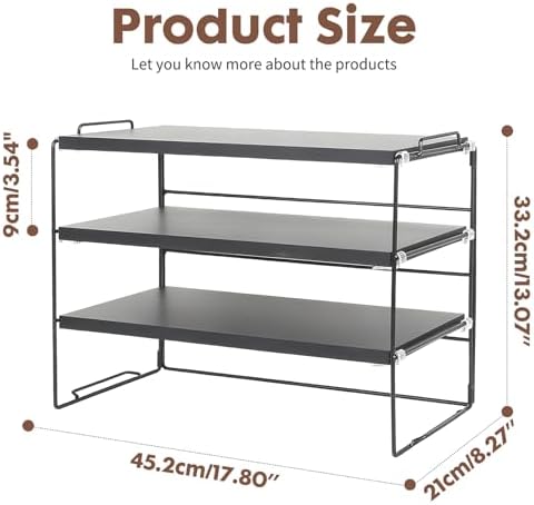 ShellKingdom Desk Shelf Organizer, 3 Tier Desktop Shelves, Adjustable Bookshelf Storage Rack and Office Cubicle Decor for Tabletop, School, Office, Dorm Organization (Black) - Image 2