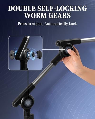SHUWEI Tablet Floor Stand with Tray, 63" Adjustable Height, Fits 4.7-15.6" - Image 3