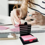 Sticky Note Holder with Stencil Set, 2-Pack Desk Organizer for 3x3 Pads - Image 4