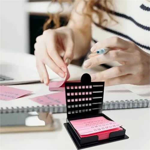 Sticky Note Holder with Stencil Set, 2-Pack Desk Organizer for 3x3 Pads - Image 4
