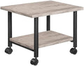 HOOBRO Printer Stand, 2-Tier Industrial Under Desk Printer Cart with Shelf, Mobile Heavy Duty Storage Rack on Wheels for Home, Office, Grey and Black BG02PS01G1 by HOOBRO