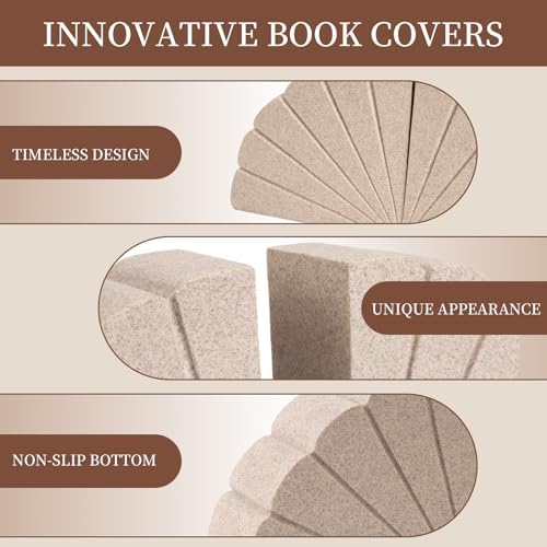 Resin Book Ends for Shelves, Decorative Bookends for Heavy Books - Image 7