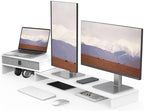Fenge Triple Monitor Stand with Storage Drawer, Adjustable Length and Angle by Fenge