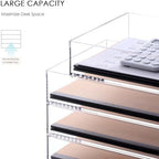 Acrylic Paper Organizer Letter Tray, Stackable Desk Organizer, 4-Tier - Image 7