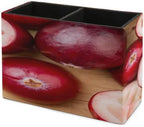 PU Leather Multi-Compartment Pen Holder Desktop Organizer Pencil Cup Storage Caddy for Office Home Supplies Closeup of A Pile of Cranberry Halfs And Full Berries Horizontal Image - Image 7