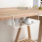 Under Shelf Storage Basket, Pantry Organizers and Laundry Room Organization, Multipurpose Metal Under Cabinet Shelf Wire Basket for Kitchen, Office, Desk (32cm/12.6in) - Image 4