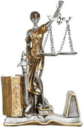 Lady Justice Statue Pen Holder Greek Roman Goddess of Justice Pen Stand Resin Figurine for Home Decor Law Office Desk Decor Ideal Gift for Lawyer Friends(Gold and Silver) by QZKaly