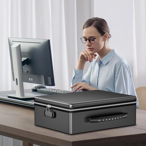 ENGPOW Fireproof Document Box with Lock & Heat-Resistant Fireproof Zipper - Image 5