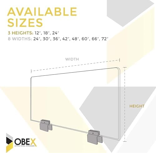 OBEX Acoustical Cubicle Privacy Screen Extender Desk Panel & Office Divider, Add Separation & Block Noise, 18" x 36", Slate - Image 6