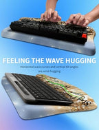 Ergonomic Wave Wrist Rest with Keyboard Stand, Cushioned Palm Rest, Comfortable Integrated Memory Foam for Natural Typing and Relieve Wrist Pain, Stay Positive - Image 4
