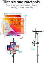 elitehood iPad Tripod Stand, Aluminum Alloy iPad Stand, 360 Rotation Adjustable Height iPad Stand Holder for Floor, Universal Compatible with All 7.9-11 Inch Tablet - Image 5