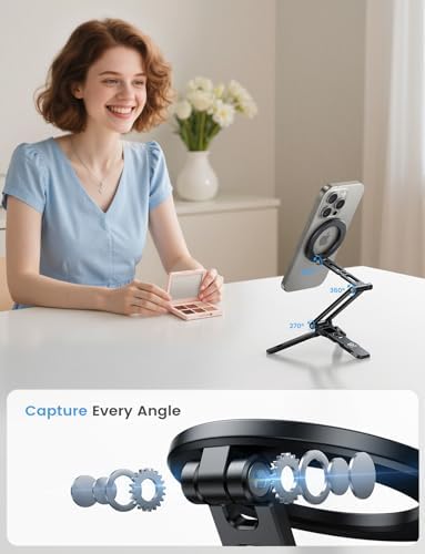 Lamicall for MagSafe Tripod Stand Ultra-Compact with 1/4" Screw, Arca, Hook - Image 4