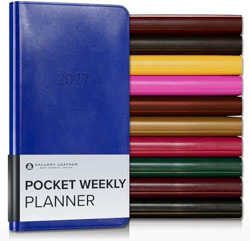 Gallery Leather Pocket Weekly Planner 2026-2027 Acadia Malibu by GalleryLeather