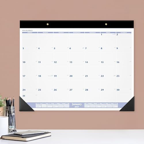 AT-A-GLANCE 2027 Desk Pad Calendar, Monthly Desk Wall Planner, 24" x 19", Blue/Gray (SW2300027) - Image 4