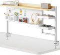 PEGZONE Clamp on Desk Shelf, 44" Desktop Shelving System, White by Pegzone
