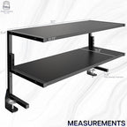 VIVO Black Clamp-on 30 inch 2-Tier Desk Shelf, STAND-SHELF30C - Image 3