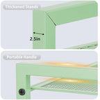 Adjustable Desktop Bookshelf, Metal Desk Shelf Organizer, Sage Green - Image 7