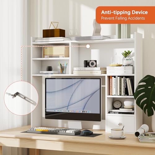 ELECWISH Desktop Bookshelf, Desk Shelf for Computer Desk, 35.04”, 6 Tier - Image 3