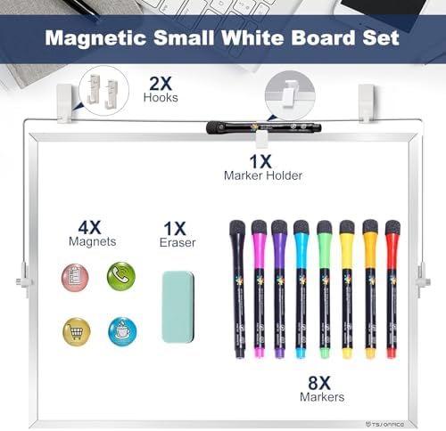 TSJ OFFICE Small White Board - 18 X 14 Inches Silver Framed Dry Erase Board - Image 2