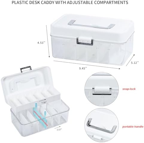 2 Pack Cable Storage Box for Desk Drawer, Plastic - Image 2