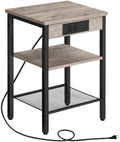 HOOBRO Side Table with Charging Station, Small End Table for Small Space by HOOBRO