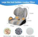 X Large Memory Foam Seat Cushion Lumbar Support Pillow for Sciatica & Tailbone Pressure Relief Coccyx Pad for Office Chair, Car,Wheelchair,Home,Office - Image 6
