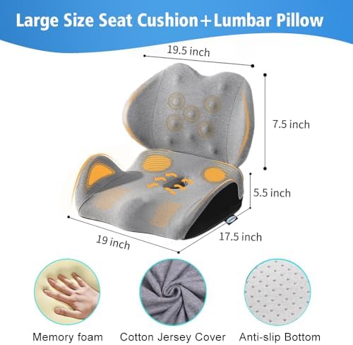 X Large Memory Foam Seat Cushion Lumbar Support Pillow for Sciatica & Tailbone Pressure Relief Coccyx Pad for Office Chair, Car,Wheelchair,Home,Office - Image 6