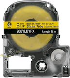 Epson LABELWORKS 208YLBYPX Heat Shrink Tube - Black on Yellow - 6mm - Image 4