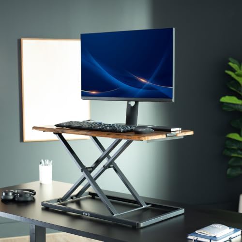 VIVO Vintage Brown 29 in Single Top Standing Desk Converter, DESK-V000UN - Image 2