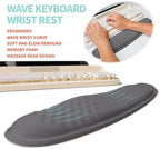 2-in-1 Ergonomic Set, Wave Rise Keyboard Wrist Rest and Massage Bulge Slope Mouse Pad Wrist Support, Cushion Memory Foam Integrated to Relieve Wrist Pain, Deep Gray - Image 2