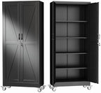 GAIOUS 71" Tall Metal Storage Cabinet with Lock and Wheels, Office Cabinet by GAIOUS