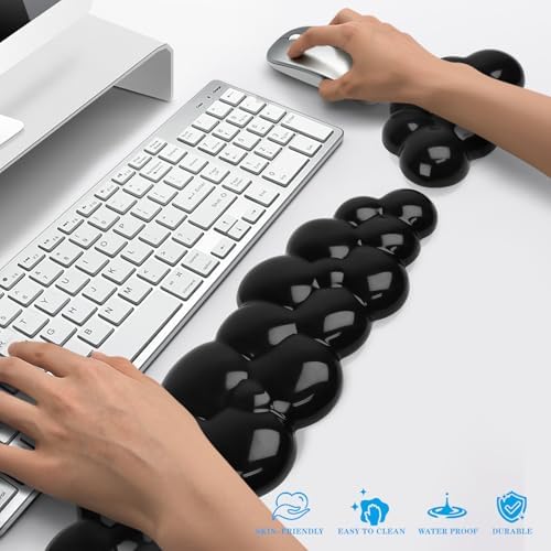 Gel Cloud Keyboard and Mouse Wrist Rest, Cute Wrist Support and Arm Support Keyboard Rest for Keyboard and Mouse Typing Pain Relief，Suitable for Office/Computer/Laptop/Gaming (Transparent Black) - Image 6