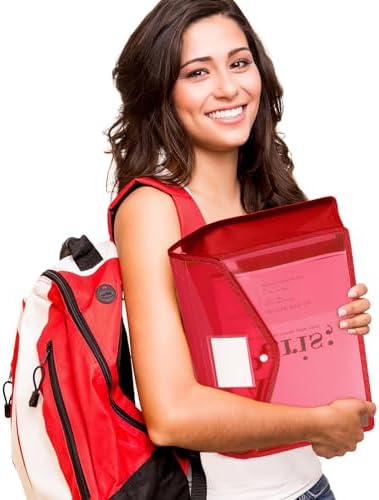 10 Pieces Plastic Expanding File Folders,Red, Horizontal - Image 6