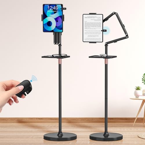Houele Tablet Floor Stand with Page Turner, iPad Floor Stand with Tray by Houele