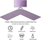 Vyaaa L-Shaped Gaming Mouse Pad, Corner Desk Mat, 43" x 43" x 15.7", Purple - Image 6