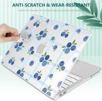 for MacBook Neo 13 inch Case 2026 (Model A3404, A18 Pro) Precision Fit & Scratch Unique Design Hard Shell, Keyboard Cover, Trackpad Protector, 2 OTG Adapter, for Women Cute, Blueberry Grid - Image 7