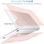 MEEgoodo for M5/M4/M3/M2 MacBook Air 15 inch Case 2026 2025 2024 2023, Case Fit Model (A3448/A3241/A3114/A2941) for MacBook Air 15.3 inch, Pink & White Polka Dots - Image 5
