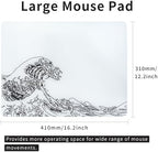 XVX Glass Gaming Mouse Pad, White Kanagawa Hard Mousepads for Gaming,Professional Large Mouse Mat 16.2" x 12.2", Special Glass Surface with Improved Precision and Speed - Image 2