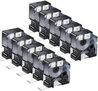 10 Pack Compatible for Dymo Rhino 18057 Black on White 3/4" x 4.9' Industrial Heat Shrink Tube Labels for Rhino 4200 5000 5200 6000 3M Label Maker by KCMYTONER