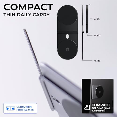 Rolling Square Edge Pro Core - Magnetic Mount Phone Holder Stand for Computers and Tablets | Secure Metal Plate Adhesive or Standalone Mode Compatible with MagSafe, Qi, and Non-MagSafe Devices, Black - Image 4