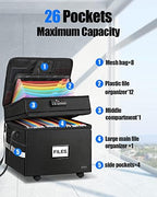 DEEGO 3 Layer Rolling File Box, Fireproof Document Box with Wheels - Image 4