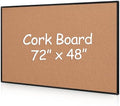 Extra Large Cork Bulletin Board 72" X 48", Black Aluminum Framed 6'x4' Corkboard for Wall, Wall Mounted Notice Pin Board with 18 Push Pins for School, Home & Office by Justdowhatyouwanttodo