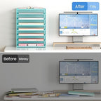Lavatino 2 Pack 8-Tier Office Desk File Organizer, Letter Tray Paper Organizer with Handle, Including 5 Adjustable Slide Trays for Organizing Desk Workspace Accessories and Supplies (Blue Metal Mesh) - Image 6
