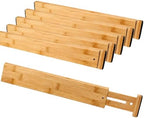 6 Pack Bamboo Drawer Dividers, Dresser Separators 16.6" to 21.8" by RAIHOMKIT