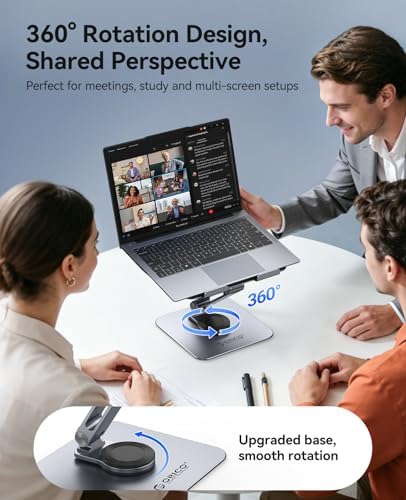 ORICO Adjustable Laptop Stand with 360° Rotating Base, Aluminum ST10-Silver - Image 2