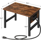 HOOBRO Printer Stand for Desk, Desktop Printer Stand with Charging Station, Small Printer Table with Storage Hook, Under Desk Printer Cart, File Rack for Home Office BF01UPS01 - Image 3