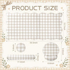 Sabary Gingham Desk Mat Scalloped Beige, 35.4 x 15.7 Inch - Image 2